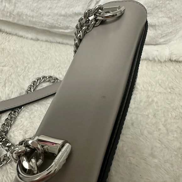 Women's Jade Extra-small Tri-color Leather Crossbody Bag - black, white and grey - Picture 10 of 10